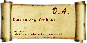 Dusinszky Andrea névjegykártya